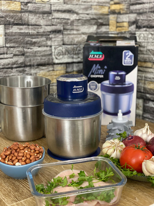 H.M.S Mini Hachoir Avec 3-bols en Inox 350w 🥇 🇪🇺